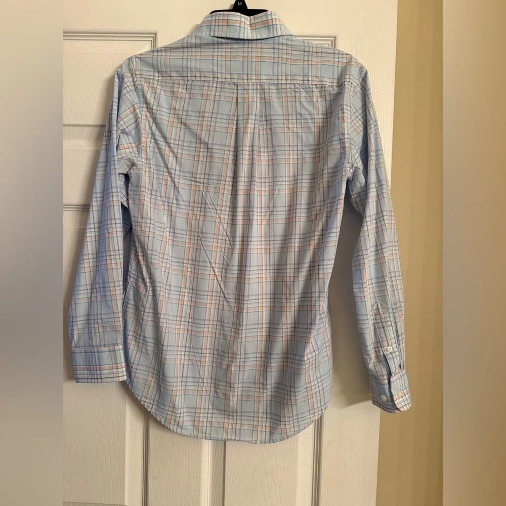 Ralph Lauren Big Boys Light Blue and Orange Plaid Shirt
